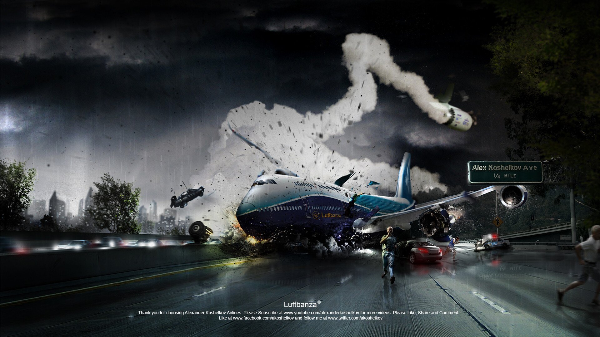 ASA se CREEAZA un GRAV ACCIDENT aviatic in Photoshop VIDEO