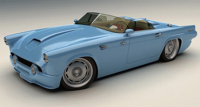 Asa se TUNEAZA o "bunicuta". Uite cum arata un Ford Thunderbird din 1955 dupa ce a fost modificat