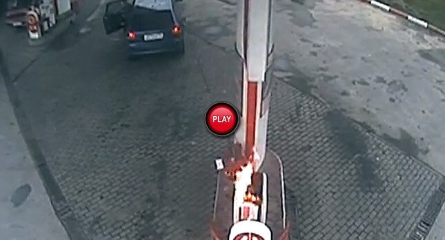 Cum a reusit ACEASTA FEMEIE sa dea FOC unei POMPE DE BENZINA! VIDEO