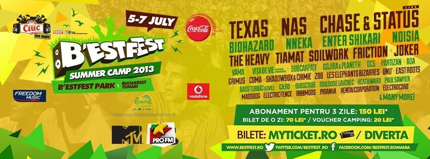 Cel mai asteptat festival al anului: B'ESTFEST Summer Camp 2013! Unde iesim in weekend: