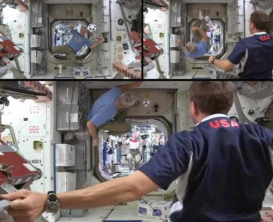 Astronautii de pe orbita au jucat fotbal in Spatiu pentru a marca debutul Cupei Mondiale: VIDEO