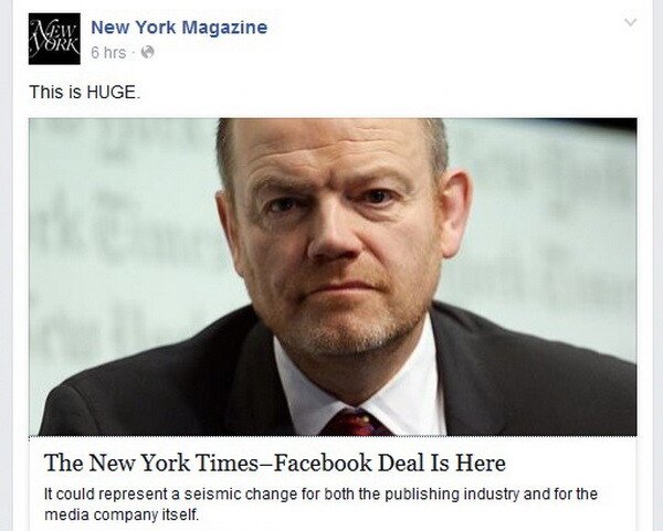 "This is HUGE." Marile ziare incep sa publice articole direct pe Facebook: