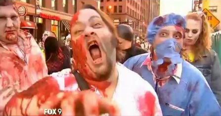 Record: Cum arata cea mai mare adunare de oameni deghizati in zombi VIDEO