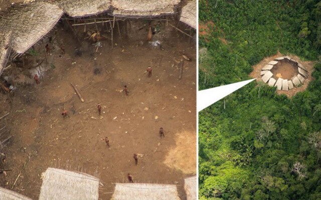 Au vrut sa fotografieze jungla amazoniana, dar au dat peste un trib necunoscut. Cum au reactionat bastinasii cand au vazut elicopterul