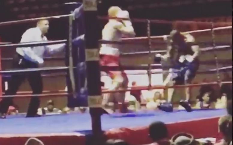 Un boxer a debutat in ring cu KO care a trimis adversarul in afara ringului