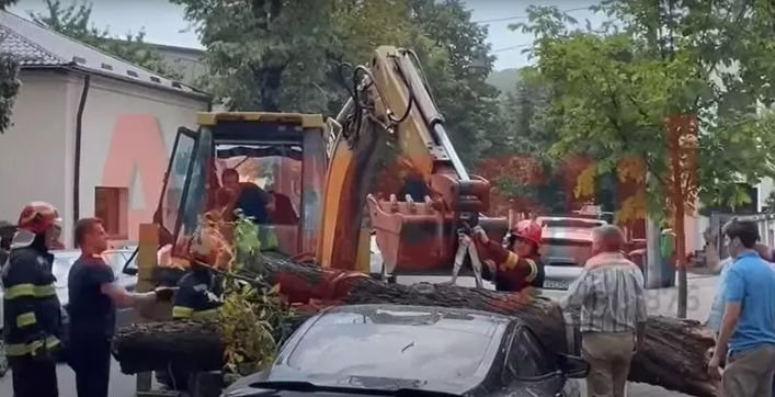Ghinion! Bolid de lux lovit de două ori de același copac. Salvatorii au agravat situația. Camerele video au surprins momentul!