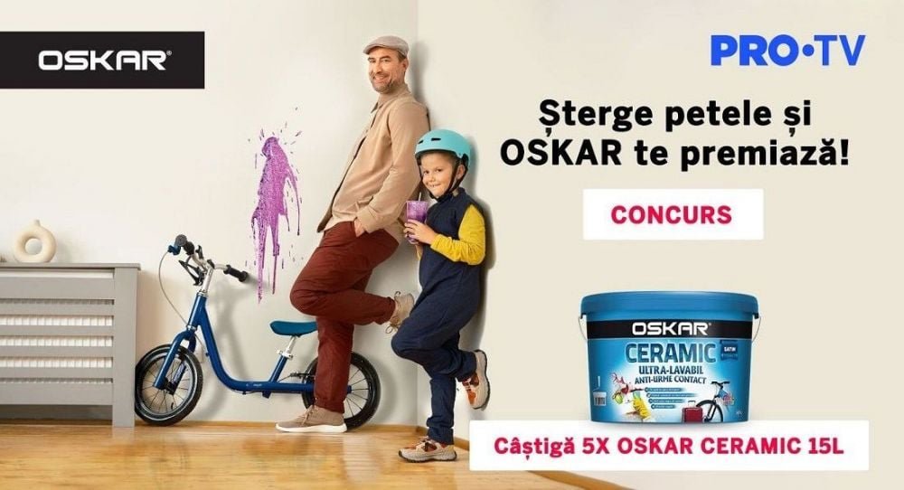 CONCURS | Grăbește-te și șterge petele de pe pereți, iar OSKAR Ceramic te premiază!